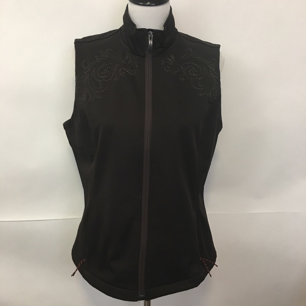 Ariat Women's Vest Embroidered Brown